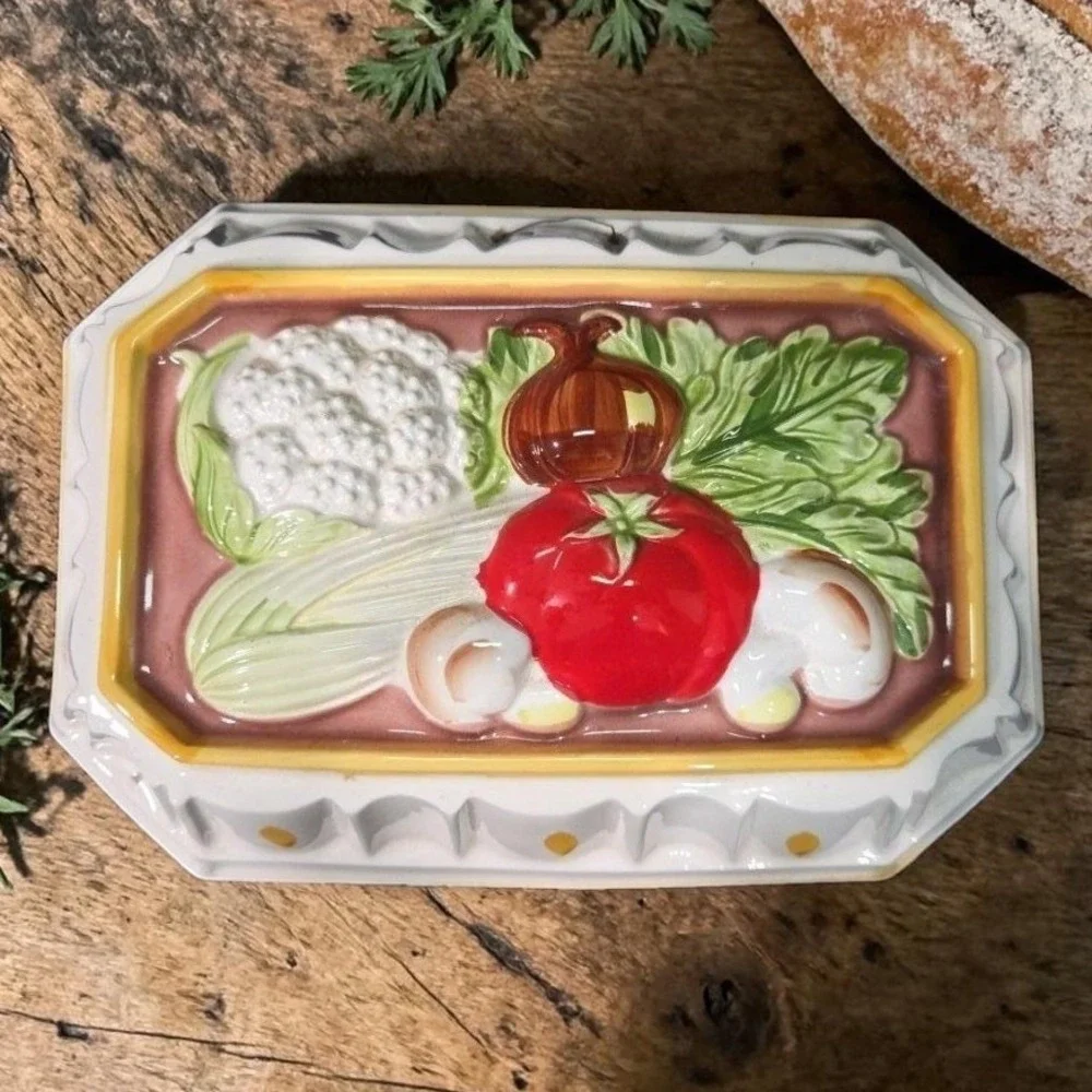 Gailstyn-Sutton‎ Towle Ceramic Vegetable Mold, Vintage Hand Painted Kitchenware